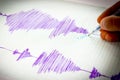 Seismological device sheet - Seismometer vignette purple