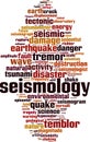 Seismology word cloud Royalty Free Stock Photo