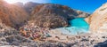 Seitan limania or Agiou Stefanou, the heavenly beach with turquoise water. Chania, Crete, Greece. Royalty Free Stock Photo