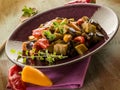 Seitan stew with eggplant Royalty Free Stock Photo