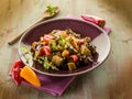 Seitan stew with eggplant Royalty Free Stock Photo