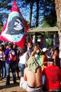 SEIXAL,PORTUGAL-SEPT 7 - Protesters with Flag Che Guevara