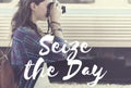 Seize the Day Collect Moment Enjoyment Positive Concept Royalty Free Stock Photo