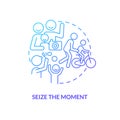 Seize moment blue gradient concept icon Royalty Free Stock Photo