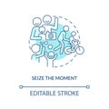 Seize moment turquoise concept icon Royalty Free Stock Photo