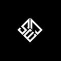 SEJ letter logo design on black background. SEJ creative initials letter logo concept. SEJ letter design