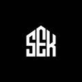 SEK letter logo design on BLACK background. SEK creative initials letter logo concept. SEK letter design.SEK letter logo design on Royalty Free Stock Photo