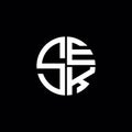 SEK logo SEK icon SEK monogram SEK letter minimalist Circle flat Unique modern abstract logo design Royalty Free Stock Photo