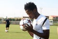 Sekou Oliseh of Paok kissing the ball