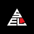 SEL triangle letter logo design with triangle shape. SEL triangle logo design monogram. SEL triangle vector logo template with red Royalty Free Stock Photo
