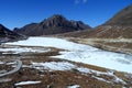 Frozen High altitude mountain lake at Sela, Arunachal Pradesh Royalty Free Stock Photo