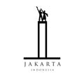 Selamat Datang Monument (Welcome Monument) of Jakarta Indonesia. Indonesian Landmark Statue in Indonesia Capital City