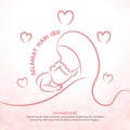 Selamat Hari Ibu or Happy Indonesia Mothers Day background with a mother with a baby and love
