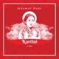 Selamat hari Kartini. Translation: Happy Kartini day. Kartini is the heroes of women education and human right in Indonesia