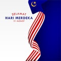 Selamat Hari Merdeka Malaysia Vector Design For Banner Print and Greeting Background. Malaysia Independence Day