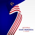 Selamat Hari Merdeka Malaysia Vector Design For Banner Print and Greeting Background. Malaysia Independence Day