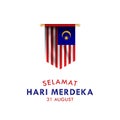 Selamat Hari Merdeka Malaysia Vector Design For Banner Print and Greeting Background. Malaysia Independence Day
