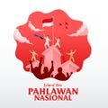 Selamat hari pahlawan nasional. Translation: Happy Indonesian National Heroes day Royalty Free Stock Photo