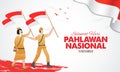 Selamat hari pahlawan nasional. Translation: Happy Indonesian National Heroes day Royalty Free Stock Photo