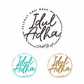 Selamat Hari Raya Idul Adha translates to Eid al Adha Mubarak. Typography Vector