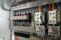 Electrical distribution board and it`s component in the installation process.