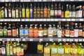 SELANGOR, MALAYSIA - 12 JUNE, 2017: Variety of food vinegar and cooking oil display on rack in hypermart at Puncak Alam, Malaysia