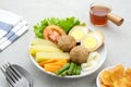 Selat solo is a traditional Javanese dish, consisting of meat, egg, potatoes and vegetables.