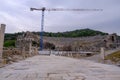 Restoration and renovation works going on in the Theatre of Ephesus ruins, historical ancient Roman archaeological sites