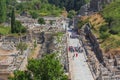 SELCUK, TURKEY - MAY 3, 2015: tourists watching ruins of ancient Ephesus