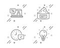 Select alarm, Skin cream and Online loan icons set. Energy sign. Vector