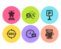 Select alarm, Winner and Bitcoin mining icons set. Parking, Seo and Tea signs. Time symbol, Best star. Vector