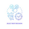 Select best decision blue gradient concept icon