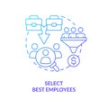 Select best employees blue gradient concept icon