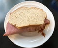 Easy and yummy lunch, smoked meat sandwich Royalty Free Stock Photo