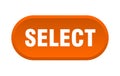 select button. rounded sign on white background