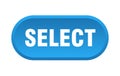 select button. rounded sign on white background