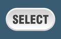 select button. rounded sign on white background