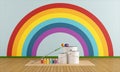 Select color swatch to paint wall with rainbow col