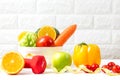 Select focus. Healthy care for body slim.  Diet and healthy fresh salad and vegetable for detox Royalty Free Stock Photo