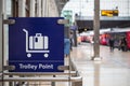 Sign of trolley point at London Paddington station Royalty Free Stock Photo