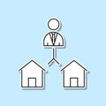 Select house sticker icon. Simple thin line, outline of real estate icons for ui and ux, website or mobile application