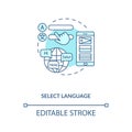 Select language concept icon