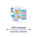 Select language concept icon