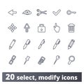 Select, Modify, Graphic Designer Tools Icons Set