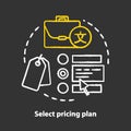 Select pricing plan chalk concept icon. Choose price range idea. Online trading and shopping. Search options. Budget Royalty Free Stock Photo