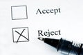 Select the Reject option Royalty Free Stock Photo