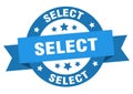 select round ribbon isolated label. select sign.