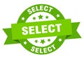 select round ribbon isolated label. select sign.