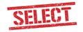 SELECT text on red vintage lines stamp