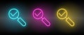 select, zoom vector icon yellow, pink, blue neon set. Tools vector icon